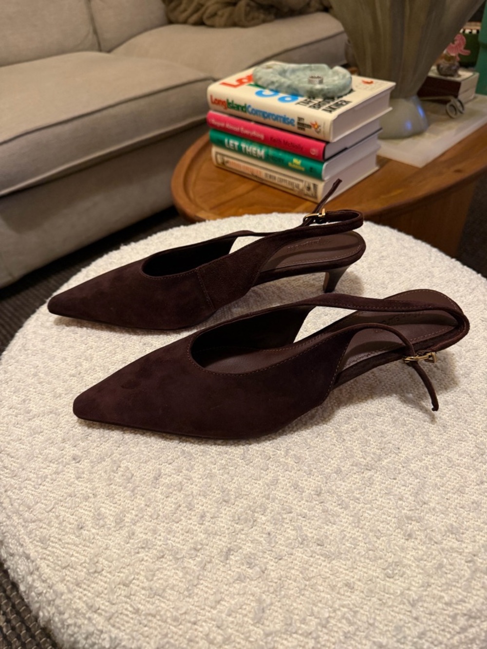 Chocolate Raisin Madewell Slingback Heels - Picture 3 of 4